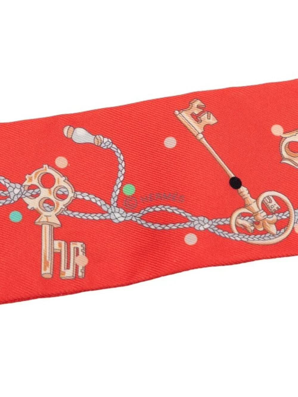 Hermes les Cles a Pois Scarf Pink Silk